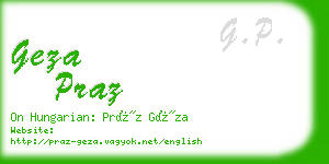 geza praz business card